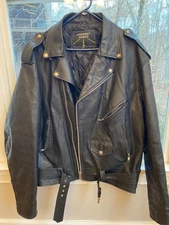 Highway Hawks Men’s Black Leather Motorcycle Jacket