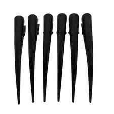 6 Pack Duckbill Hair Clips with Teeth, Metal Silvery Alligator Curl Clips Crocod