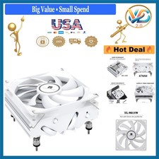 X47 White Low Profile CPU Cooler with 92mm PWM Fan for AMD AM4/AM5 Intel 115X...