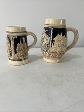 2 Vinatge German Musical Ceramic  Beer Stein Tankard