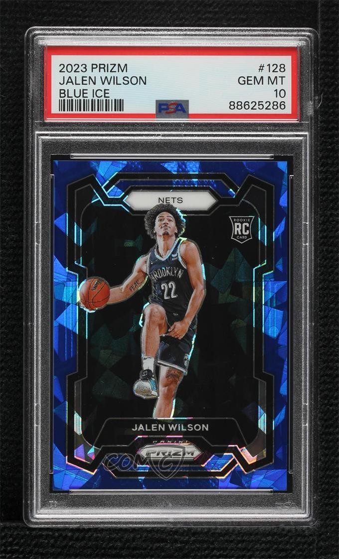2023-24 Panini Prizm Blue Ice Prizm 72/125 Jalen Wilson #128 PSA 10 GEM MT 3hd