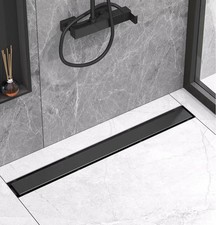 24 in Linear Shower Drain with 2-in-1 Tile Insert Cover Bathroom Floor Drain A46