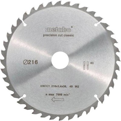Metabo precision cut wood - classic 628060000 Kreissägeblatt 216 x 30 x 1.8 mm