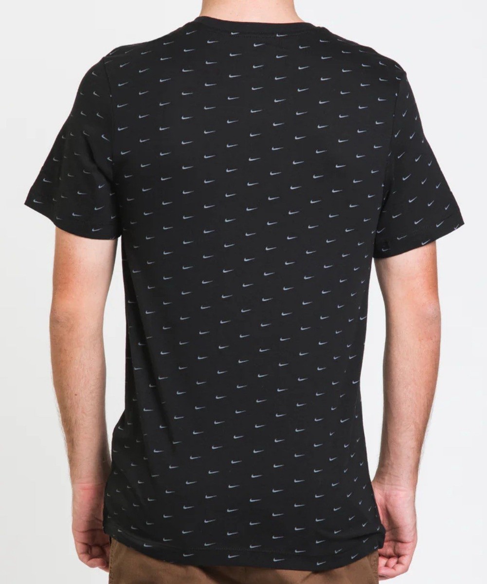 Nike Mens NSW SS TEE Mini All Over Printed Swoosh Black Large