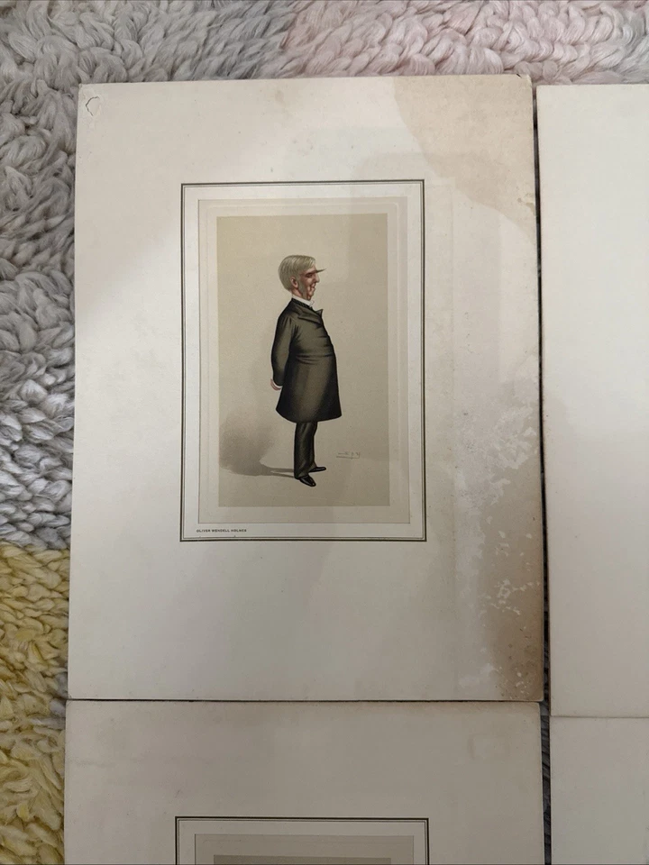 古董名利场石版画 7 件间谍版画猿签名复古 — 第 2/4 张图片