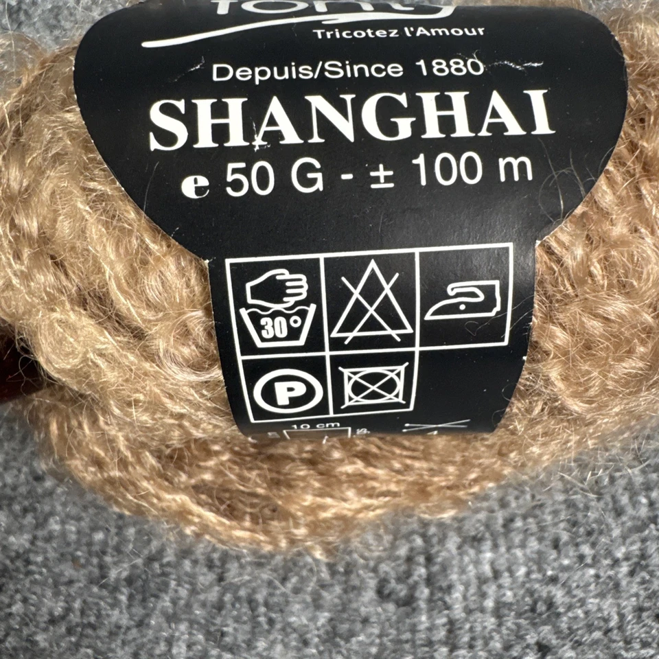 Lote de 2 Hilos Fonty Shanghai Laines 80% Mohair 20% Seda Beige 50g Hecho en Francia Foto 4 de 4