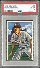 1952 Bowman baseball # 53 Richie Ashburn PSA 4