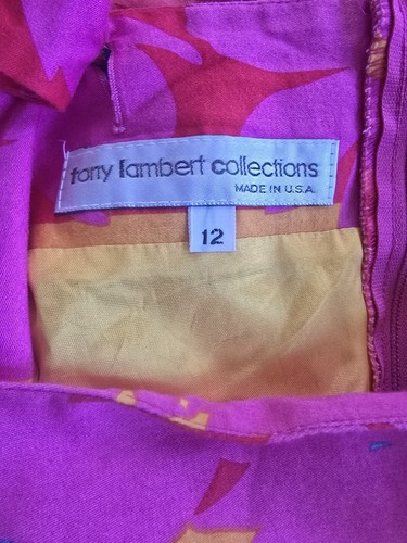 Vintage 80s Tony Lambert Collection Bright Floral Dress 12 - Picture 6 of 8