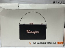 Niaufux Retro Karaoke Machine with Two Wireless Microphones Portable Speaker S16