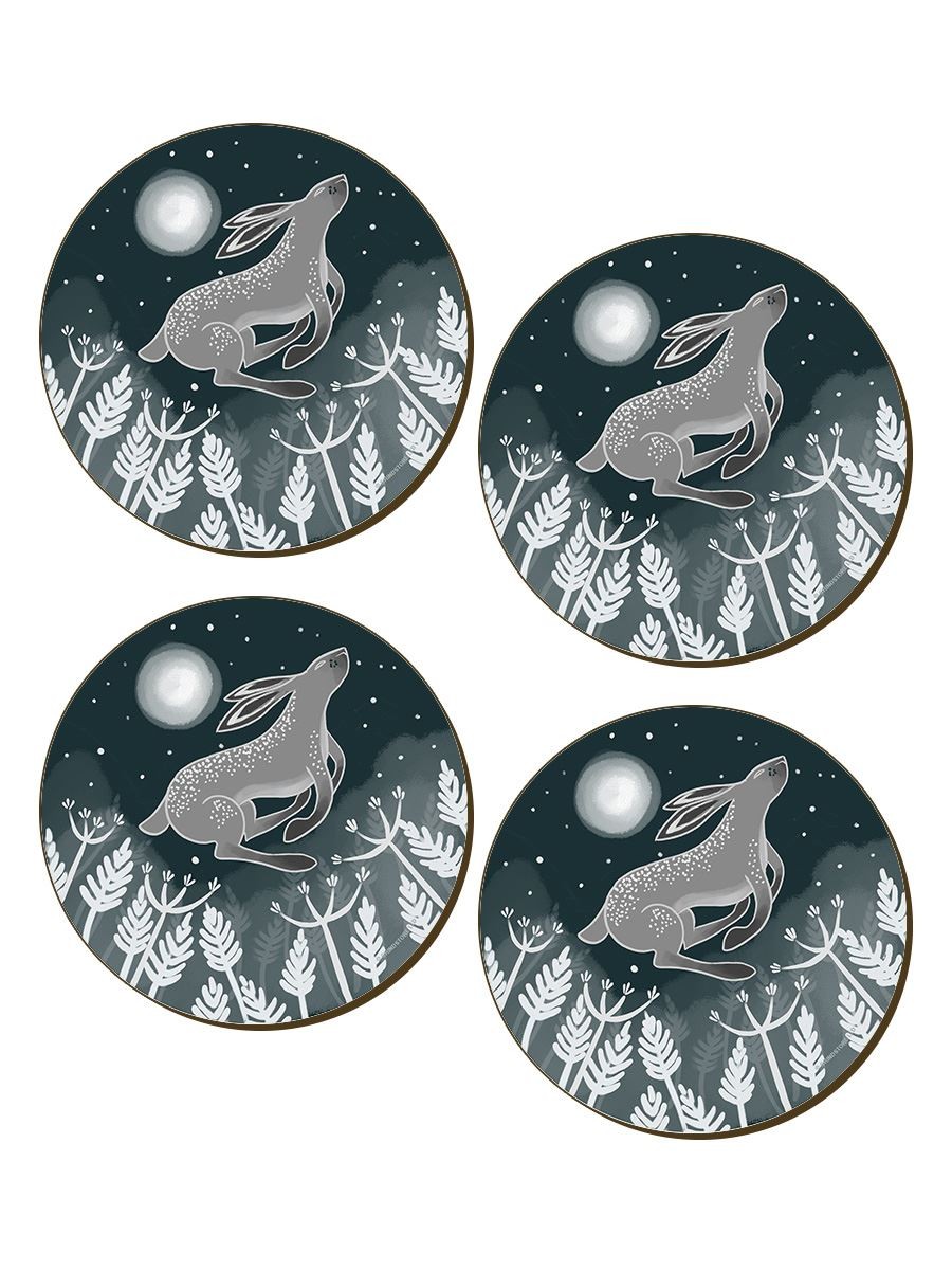 Coaster Set Lunar Lapin 4 Piece 9.2x9.2cm