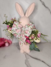 Flocked Pink Easter Bunny Centerpiece, Pink Easter Bunny
