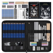 Prina 50 Pack Drawing Set Sketch Kit, Sketching Supplies with Multicolor