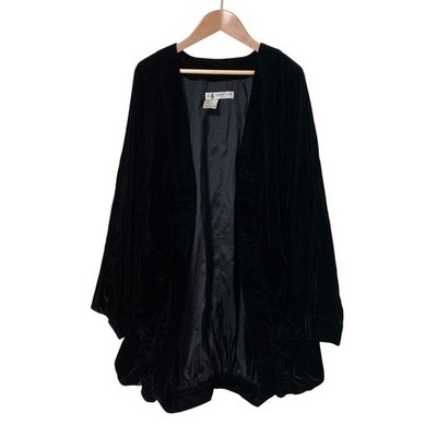 LANVIN Vintage French Dolman Sleeve Velvet Jacket, Size 40, Black Women USED
