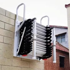 Outdoor Wall-mounted Telescopic Step Ladder carbon steel Lift Ladders for Home I