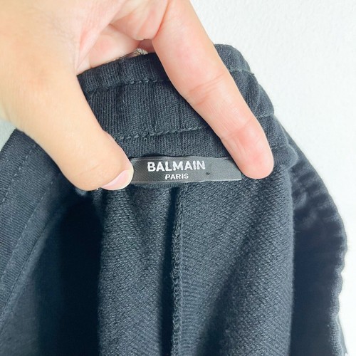 Balmain NWOT Kids Logo Cotton Track Joggers Black Size 12A - Picture 3 of 4