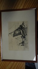 Poppe Folkerts original Radierung handsigniert 2 Fischkutter bei stürmischer See