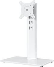 Single LCD Computer Monitor Free-Standing Desk Stand Mount Riser White