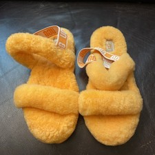 UGG Womens Size 5 Oh Yeah Fluff Slides California Poppy Orange  New In Box