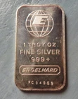 Vintage Engelhard 1 oz. 999 Silver Bar with  Serial #’s FC 34852