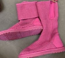 GIRLS BOOTS KNIT SLOUCH/CUFF PINK SZ 2 SHIMMERING SUPER CUTE