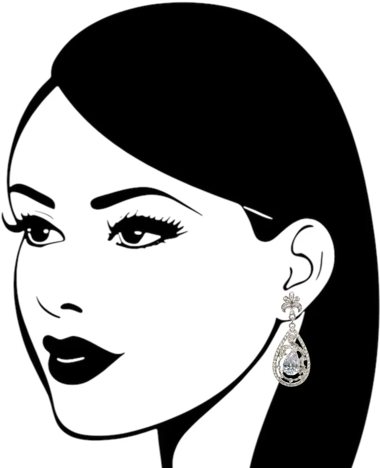 Brincos elegantes de cristal folheados a ouro 18K com lágrima Swarovski Elements - Imagem 3 de 3