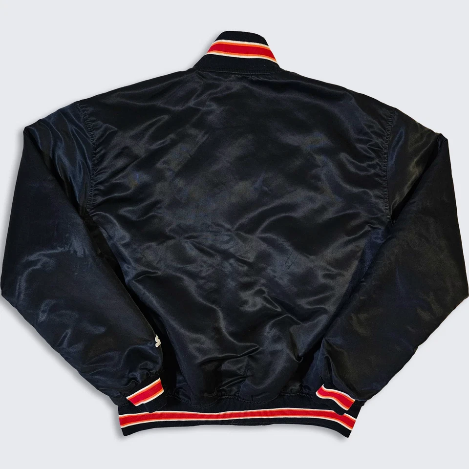 Miami Heat Vintage 90s Starter Satin Bomber Jacket - Black & Red NBA Basketball - Image 2 of 4