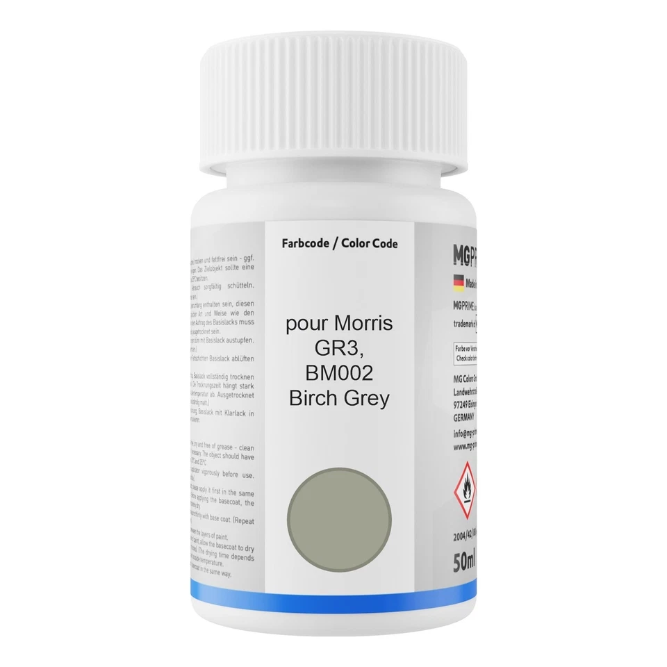 Peinture voiture kit de stylo retouche pour Morris GR3 BM002 Birch Grey 2 x 50ml - Photo 2/4