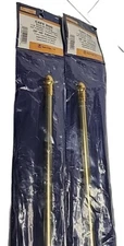 2-Metal Rod Curtain Rods 28"-48" (2×) Gold Tone 7/16" Diameter New Sealed
