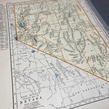 Nevada 1940's atlas Map Vintage