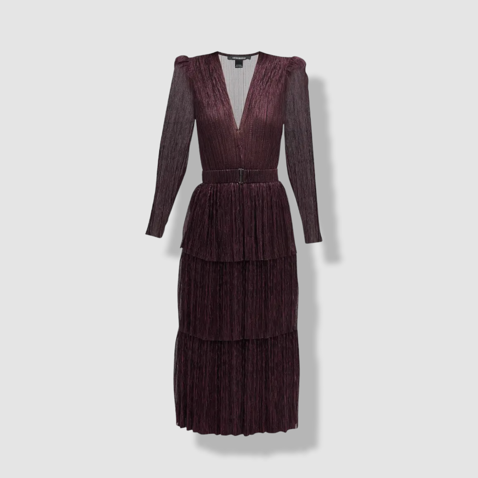 $439 Sabina Musayev Women's Purple Carry Metallic Dress Size X-Small