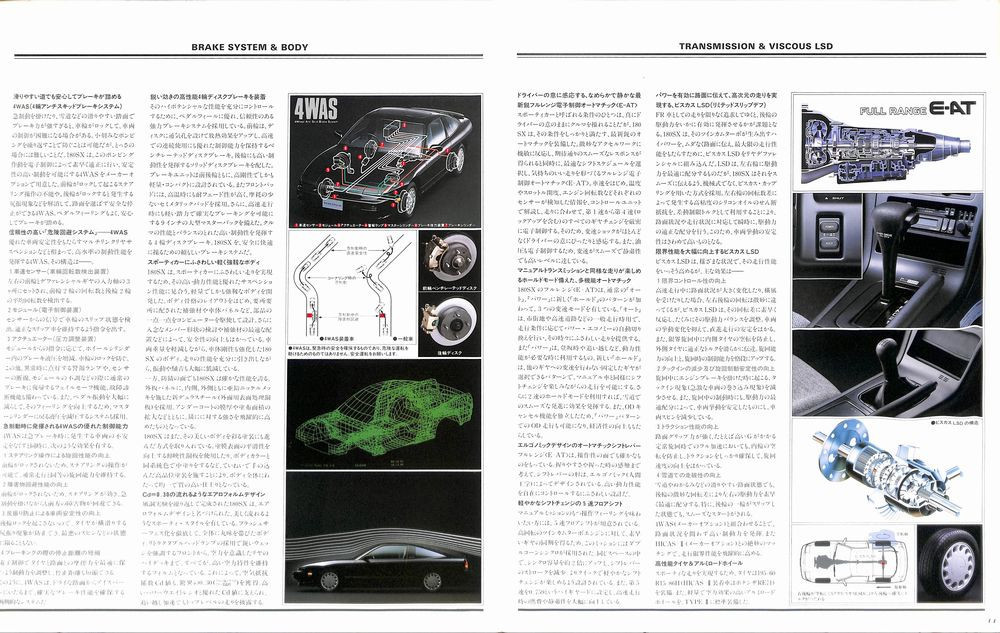 Catalog] 1989 Nissan 180SX brochure RS13 KRS13 240SX twincam