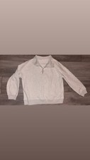 Workshop Republic Quarter Zip Size Small Pullover Sweatshirt Collared Gray EUC