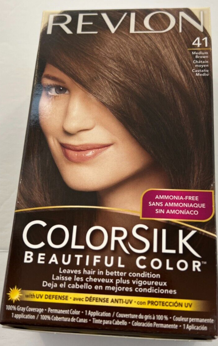 Silk #41 Medium Brown Hair Color 100% Gray Coverage Free Shipping