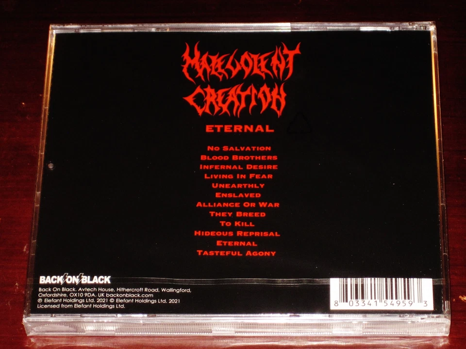 Malevolent Creation: Eternal CD 2021 Reissue Back On Black UK BOBV928CD NEW - Image 2 of 2