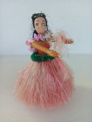 Vintage Hawaiian Hula Dancer Dashboard Ornament Adhesive Bottom Kitschy