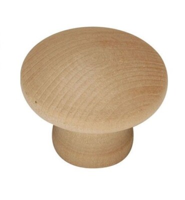 Natural Woodcraft Knob 1-1/4'' Dia Unfinished Wood Hickory Hardware P184-UW Pull