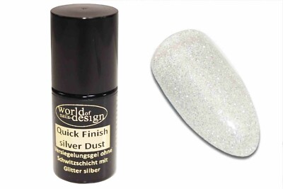 6 ml. LED High Gloss Finish * Silver Star*   Premium Polish Gel Glitter Silber 
