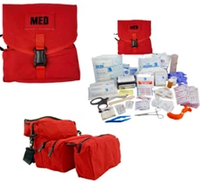 ELITE FIRST AID Corpsman M3 Medic Bag STOCKED Trauma Kit Military Survival RED
