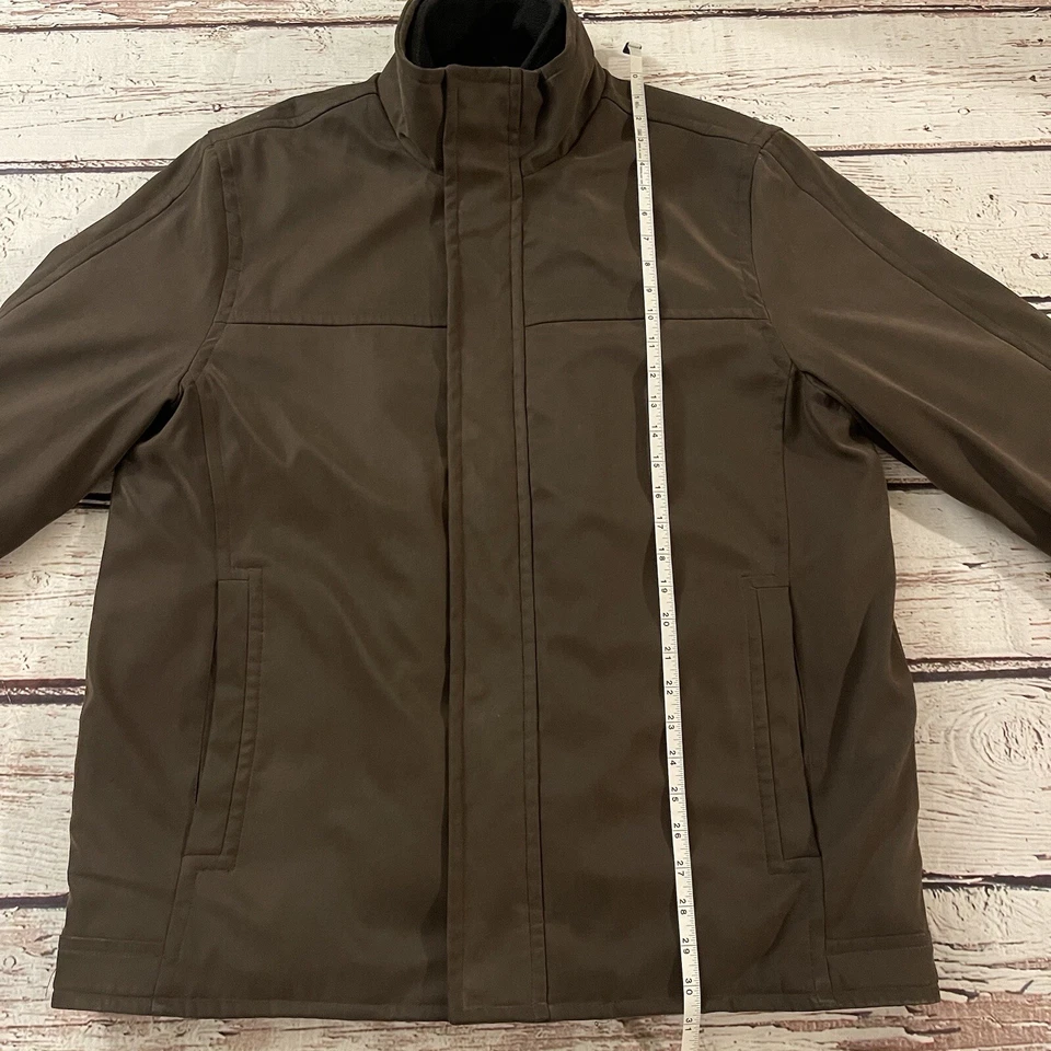 Chaqueta Andrew Marc New York Polar Babero Forrado En Capas Talla Grande Marrón Cremallera Botón Foto 4 de 4