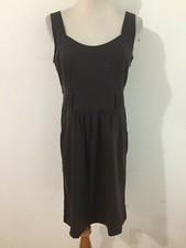 Ann Taylor Petites Linen-Blend Scoop Neck Sleeveless Sheath Dress Brown Size 4P