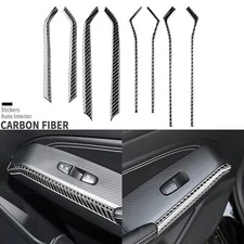 8Pcs Real Carbon Fiber Window Lift Switch Panel Trim For Nissan Altima 2019-2025