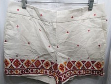 WOMENS ANN TAYLOR LOFT 55 LINEN SHORTS SIZE 6 INSEAM 4" WAIST FLAT 17" RISE 10"
