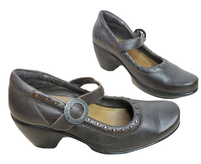 NAOT Mary Jane High Heel Shoes Women US 9 EU 40 Adjustable Straps Brown Leather | eBay