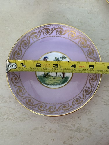 2 Gorgeous Copeland Spode Tea Cup & Saucer Sets Chelsea Birds Lilac & Gold - Picture 14 of 16