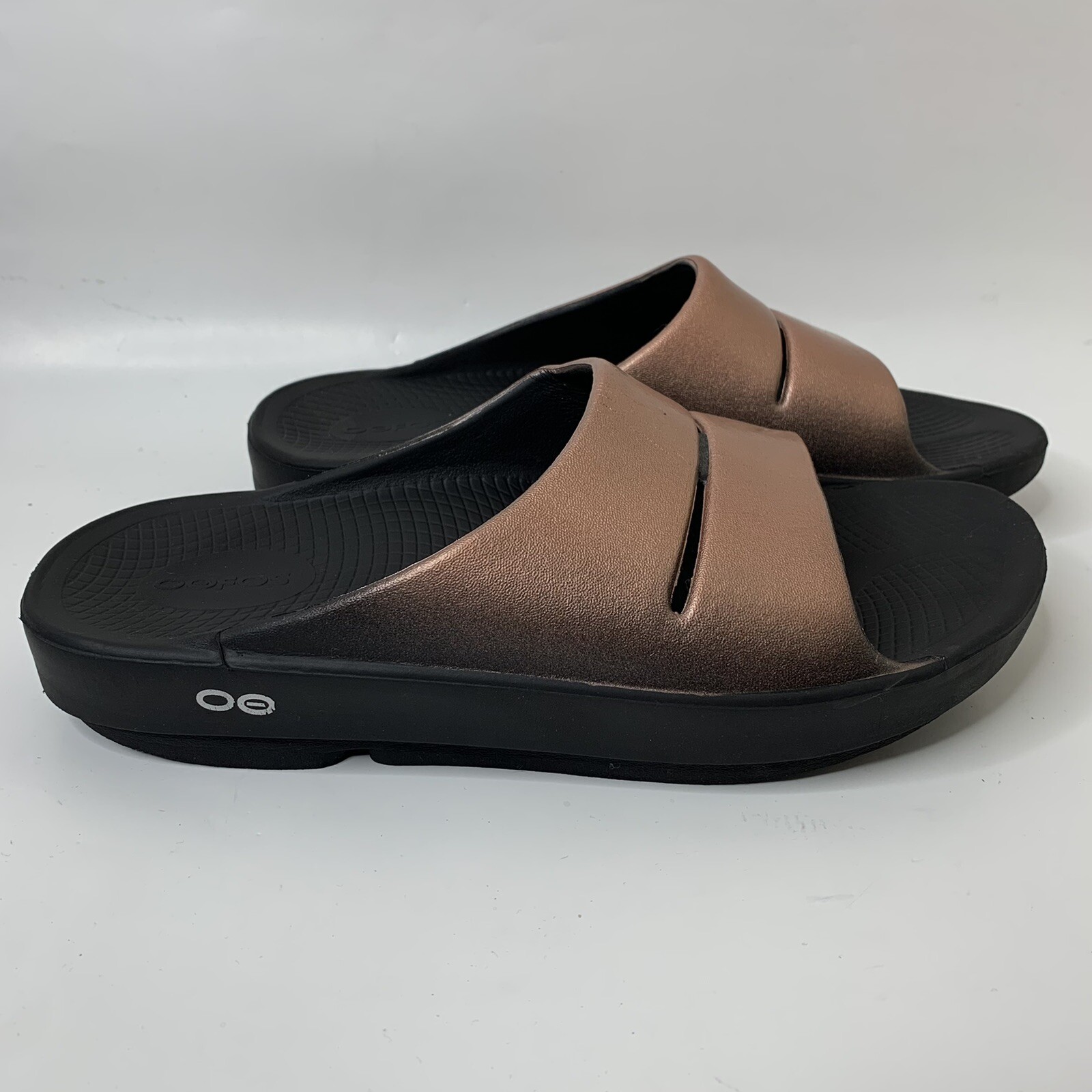 OOFOS OOahh Womens Size 10 Mens Size 8 Pink Rose Black Slide Sandals | eBay
