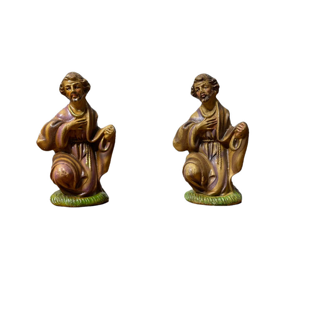 Vintage Made In Italy Nativity Shepherd Figurines Set Of 2 Stock# 97716 4.25