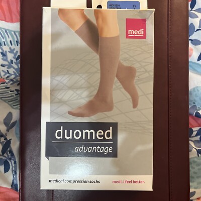 duomed Advantage Compression Socks Black 15-20 mmHg Calf Closed Toe Beige