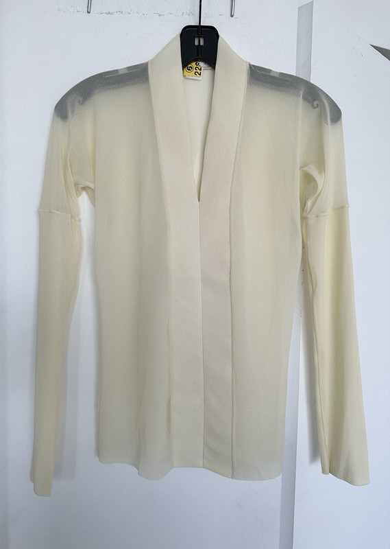 Vivienne Tam Sheer Long Sleeve Top Size S Vintage Y2K
