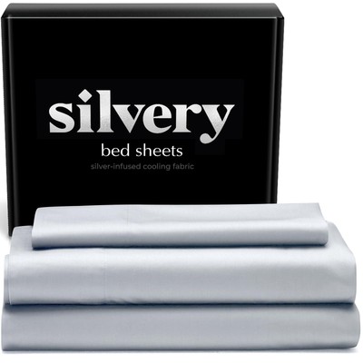 Silvery Silver Infused Bed Sheets Set - Award-Winning Self-Cooling Fabric wit...