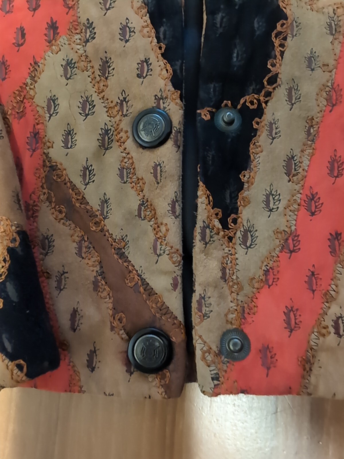 Papillon Boho Patchwork Suede Leather Embroidered… - image 5